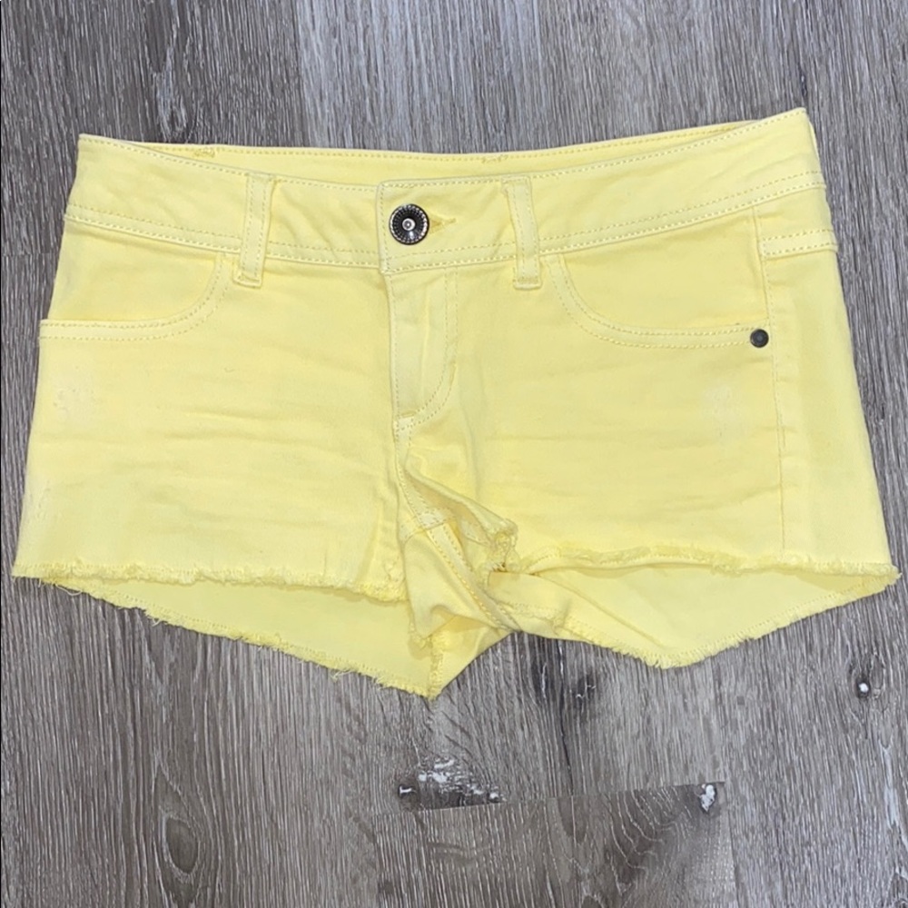 Yellow jean shorts